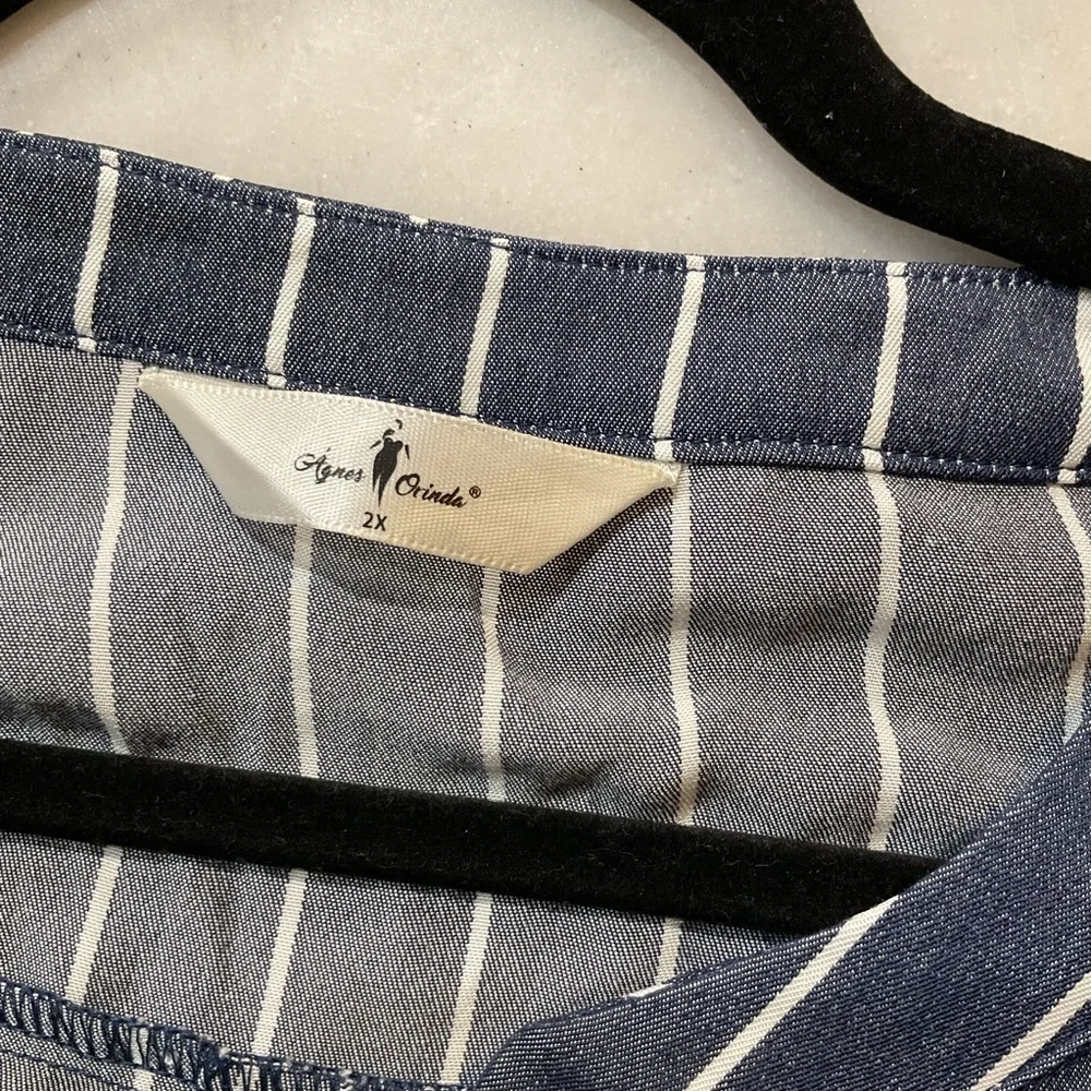 Chic Navy Striped Blouse